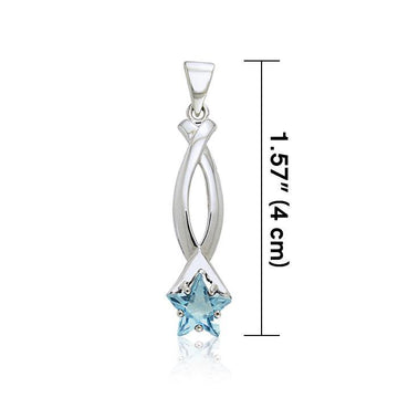 Designer Elegant Oval Cubic Zirconia Star Pendant TPD2283 - Jewelry